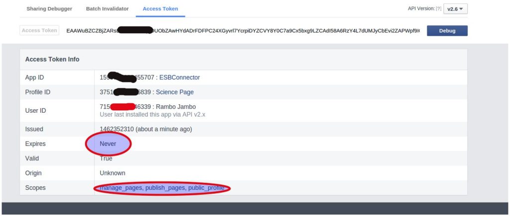 Access Token for Facebook